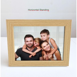 RINGSUN Photo Frames 4x6, 2-Pack Picture Frames Wall Hanging and Tabletop Stand, Photo Frames with Adjustable Bracket and Wall Mount Hooks, Wood