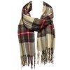 Wrapables® Plaid Long Winter Warm Scarf Wrap with Fringe, Red