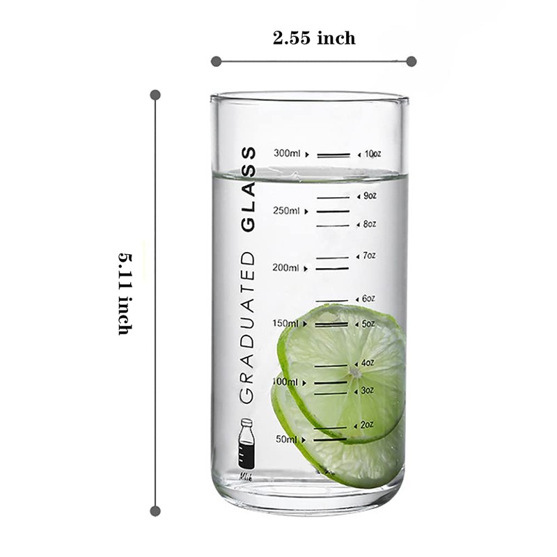 Glass Measuring Cup 10 Oz For Milk,Juice,Milkshake, vegetable, coffee, salad,