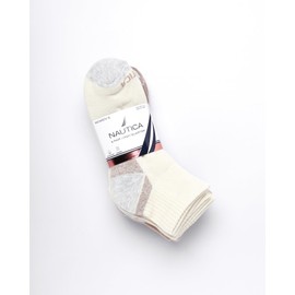 Nautica Womens Quarter Socks - 6 Pack Cushioned Moisture Wicking Athletic Socks for Women for Gym, Running, Sports (4-10), Size 4-10, Neutral Assorted