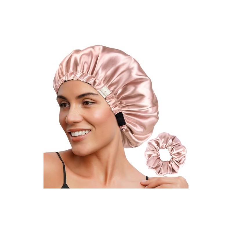YANIBEST Double Layer Satin Bonnet Silk Bonnet for Sleeping Adjustable