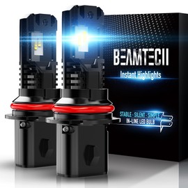 BEAMTECH Bulb, 9007 Fog Light Bulbs Powersports Light Bulb Fanless in Line 6500K Pack of 2