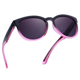 Myiaur Polarised Sunglasses UV Protection for Women, Trendy Design for Driving Sports, A3 Black Purple Frame Gradient Purple Lens