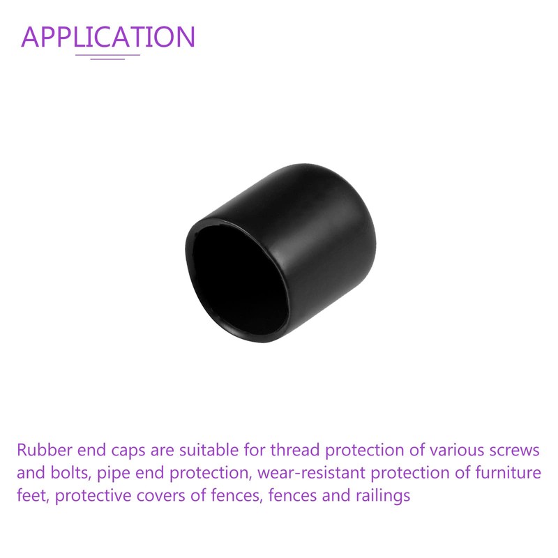 DMiotech 50 Pack 5/8" ID Black Screw Thread Protectors Rubber