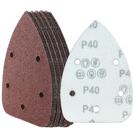 Cjueiom 25 Pcs Mouse Detail Sander Sandpaper Assorted, 5 Hole Mouse Sandpaper Hook and Loop Sander Pads, 40/60/80/120/240 Grit Palm Sander Paper Sanding Sheets for 140mm Sanding Machine
