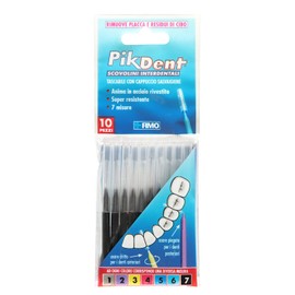 Pikdent -Interdental Brushes - Durable Coated Steel Core and Tynex Bristles - 7. Size: Black - 1.2mm Tapered - 10 Toothbrushes