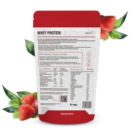 Menufit - Premium Whey Protein Powder 500 g "Strawberry" - Protein Powder Strawberry Flavor - Protein Powder Water Soluble for Muscle Building - Pure Whey Protein - Protein Powder Made of Whey Protein