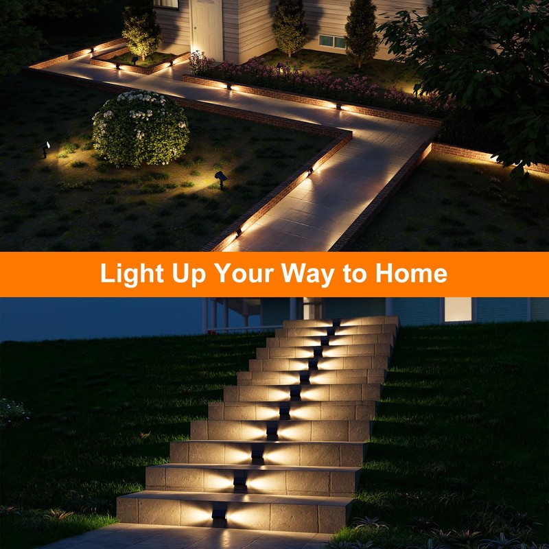 16 Pack Warm White Solar Powered Stair Lights for Outside