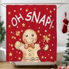 QIONG MENG Gingerbread Decor Christmas Shower Curtain Funny Gingerbread Stars