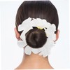 OATIPHO 4pcs Boho White Plumeria Hair Ties for Women Simulated