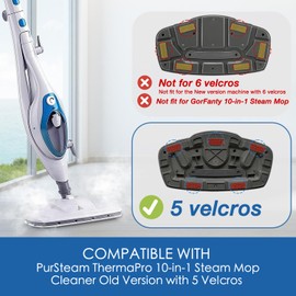 MXZONE Steam Mop Pads for PurSteam ThermaPro 10-in-1 and ThermaPro 211 Steam Mop Cleaner, Pur steam Mop Replacement Pads Microfiber Reusable Steam Mop Pads for Steamer Floor Cleaning, 6 Pack