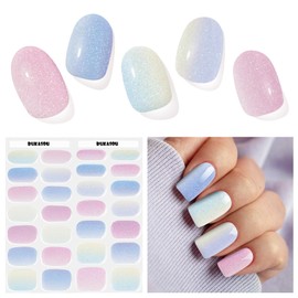DUKASOU Gel Nail Stickers, 28 Pcs, Curing Type, Color Semi Cured Nail Stickers, Gel Nail Kit, For Hands, Oval, Just Stick, Nail, Nail Stickers, For Hands, Gelnails, Nail, Nail Parts, Parts, Kit, Home