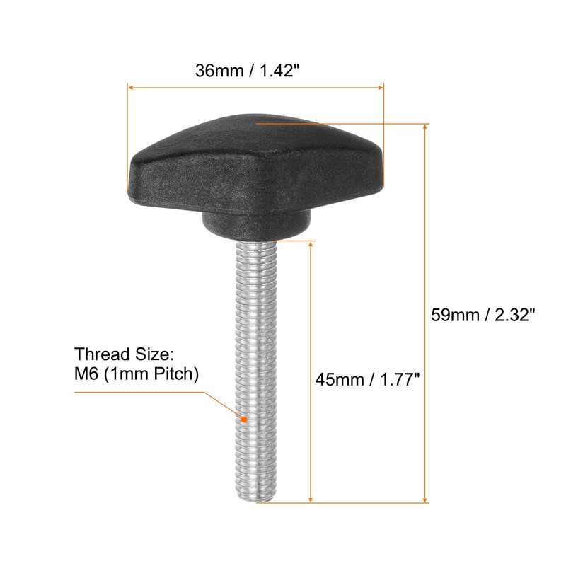 QUARKZMAN Pack of 4 Thumb Screws M6 x 45 mm