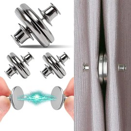 DWUENT 12Pairs Curtain Magnets 20mm - Double-Sided Magnetic Clips for Light Blocking, Curtain Spacers & Gazebo Weights, Tool-Free Installation for Home Bedroom Office Outdoor Use