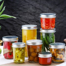 lisuminglin 6 Pack Wide Mouth Mason Jars 16oz Glass Canning Jars with Airtight Lids and Bands for Preserving, Jam, Honey, Jelly, Wedding Favors, Sauces, Meal Prep, Overnight Oats, Salad, Yogurt (12)