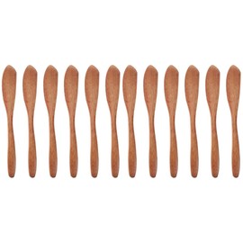 12 Pcs Butter Knife Spreader Wooden Butter Spreader Knife Set, Butter Spatula Bread Butter Convenient Honey Spatula for Peanut Jam Cheese