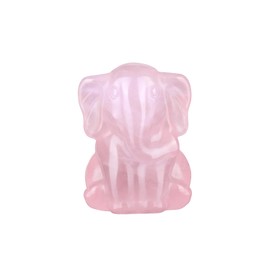 CrystalTears Rose Quartz Crystal Elephant Figurine Carved Healing Gemstone Elephant Animal Statue Pink Ornament for Home Office Decor Good Luck Elephant Crystal Gifts for Women Men Christmas