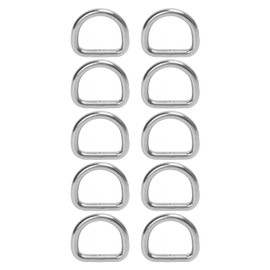 10 PCS 316 Stainless Steel D Ring Seamless Welded Hardware D Buckle Ring Surfboard Kayak Accessories 6mm 30x27x6mm/1.2x1.1x0.2in