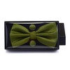 Mens Solid Olive Green Bow Tie Wedding Pre-tied Bowtie and