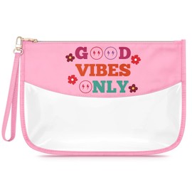 Sfodiary Friendship Gift for Best Friends Sister Clear Toiletry Bag for Women Cosmetic Bag Birthday Christmas for Women Mom Teacher Nurse Her Zipper Travel Pouch Inspirational Gift Ideas