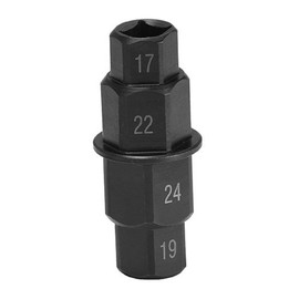Pit Posse Hex Axle Motorcycle Tool - Multifunction Hex Allen Front Wheel Spindle Socket Adapter - Anti-Rust & Corrosion - 150lbs Torque - Durable & Reliable 4-in-1 Tool - 17, 19, 22, 24 mm
