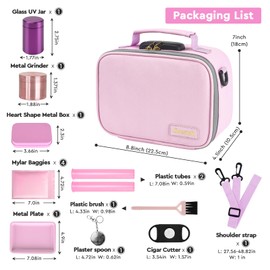 Gosstek PU Leather Storage Safe Bag Set with 10 Accessories, Portble Locking Box Case with Lock and Great Gift for Women, Childproof Organization Container Box 9 X 6 X 4 Inches (Pink)