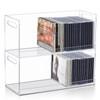 CroBlissful 2 Pcs Acrylic Cd Storage Box, Clear Acrylic Stackable