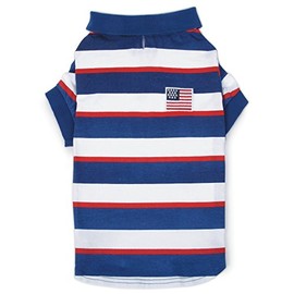 Zack & Zoey Patriotic Pooch SPF40 Polo Shirt for Dogs, 16" Medium