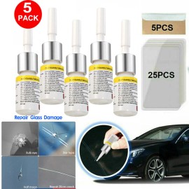 5-Pack Glass Nano Repair Fluid Car Windshield Resin Crack Tool Crack