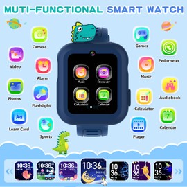 MOFGDNI Smart Watch for Kids with 39 Puzzle Games - HD Touch Screen Kids Watch, Camera, Music Player, Alarm Clock, Calculator, Pedometer, Flashlight, Puzzle Game for 3-12 Year Old Gifts for Boys