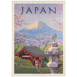 MyPuzzle Japan: Mount Fuji, Vintage Poster - Premium 100 Piece Puzzle - MyPuzzle Special Collection by Anderson Design Group