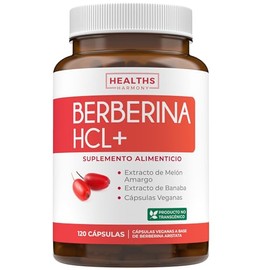 Berberina HCL con Extracto de Melón Amargo y Hoja de Banaba, 120 Cáps | 500 mg de Berberina por cápsula, 1000 mg por porción, Activador Metabólico AMP