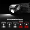 Linterna frontal de 2 piezas, linterna frontal LED de detección