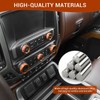 PDKLIN for Silverado Center Console Knob Cover Trim Ring Orange