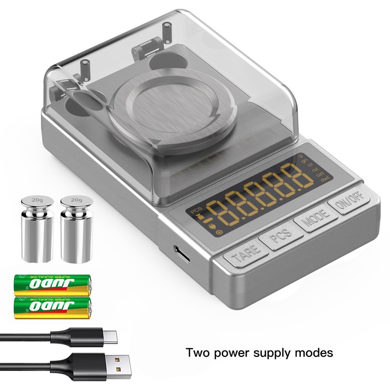 MAXUS MAXUS Milligram Scale 100g/0.001g Sliver, Mg Scale with 20g