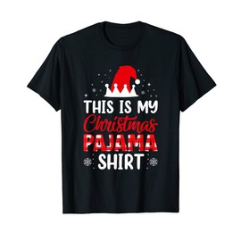 My Christmas Pyjamas Plaid Christmas Pyjamas T-Shirt, black