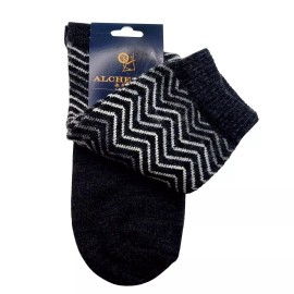 Alchester & Sons, B.ella Charcoal Black Mens Crew Socks Luxury Wool Sz 10-13 Alchester Lucas Herringbone