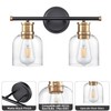 maglaw Modern Wall Sconce Lights 2 Lights Matte Black Bathroom