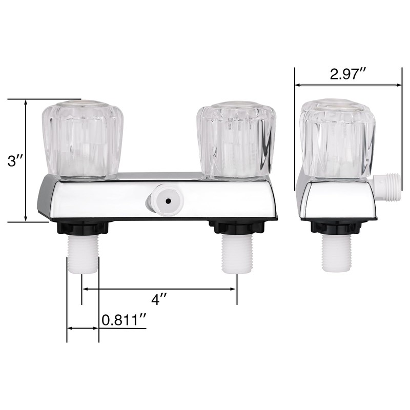 Rv Shower Faucet with Handheld Showerhead & Hose, 4 inch