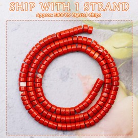 Natural Stone Heishi Beads for Necklace Making, 4 mm x 2 mm Small Flat Round Stone Loose Heishi Disc Gemstone Beads for Jewelry Making Craft Bracelet Earrings Necklace - Red Jasper