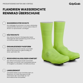 GripGrab Flandrien Waterproof Road Bike Overshoes Knitted Aero Rain Cover Cycling Oversocks Knitted Cover Socks