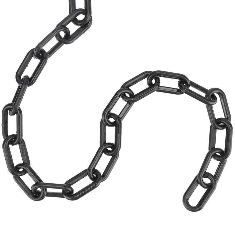 MANCHAP 164 Ft Black Plastic Chain Links, Plastic Barrier Chain,