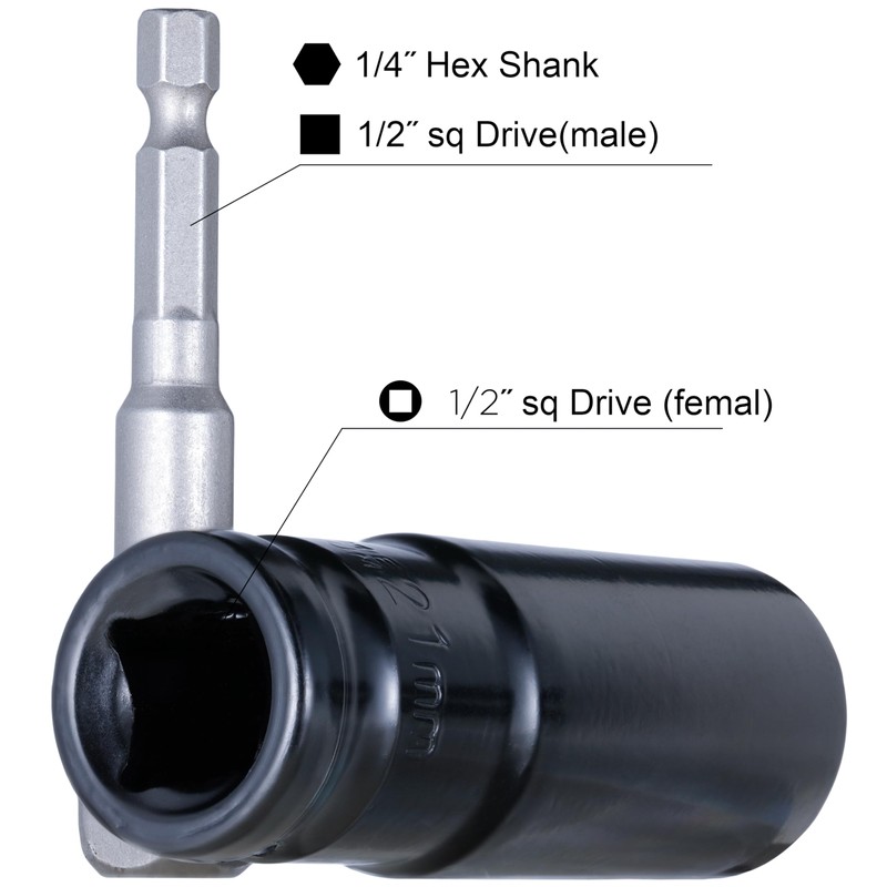 YoiYee 1/2" Drive Deep Impact Socket with 17mm 6-Point Design