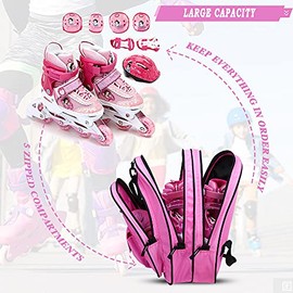 TOPOWN Bolsa para Patines, Bolsa Patines Adulto, Bolsa Patines Ruedas, Bolsa Patines Línea para Nina, Bolsa Patines 4 Ruedas para hasta El Tamaño 13 (US)