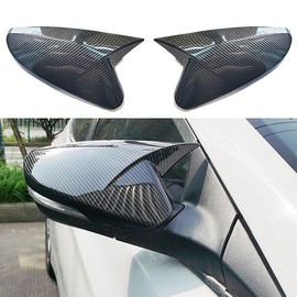 1Pair Side Mirror Cover Rear View Mirror Cover Trim For Hyundai Veloster 2012 2013 2014 2015 2016 2017 (Carbon Fiber Black)