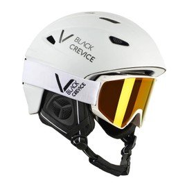 Black Crevice Helmet Set, Matt White/Black, XS
