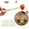 100Pcs Disposable Wooden Forks Natural Two Claw Disposable Fruit Forks