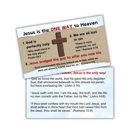 Lashicorn Jesus is the Only Way Tract Wallet Card 100pk 2" x 3.5" Leaflets Salvation Guide Roman Road Christian Door Knocking John 3:16, John 14:16