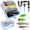 Portable 3-Layer Fishing Tackle Box,included 450 Pcs Accessories Kit