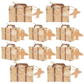 HOMSFOU 50pcs Boxes Suitcase Candy Box Reusable Reuseable Christams The Christmas Daschund Christmas Goodie Box Decor Wedding Supply Vintage Storage Box Packing Box Travel Kraft Paper